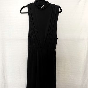 Mini Black Dress with Cinched Waist